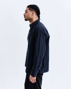Cotton Seersucker Campus Overshirt