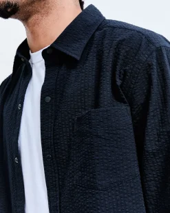 Cotton Seersucker Campus Overshirt
