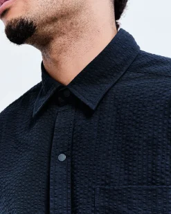 Cotton Seersucker Campus Overshirt