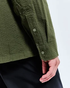 Cotton Seersucker Campus Overshirt