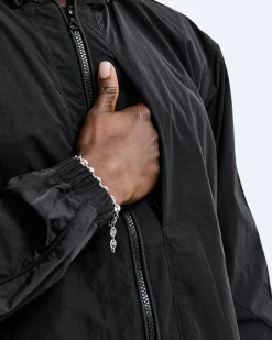 Crinkle Nylon Match Hooded Jacket