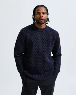 Merino Honeycomb Crewneck