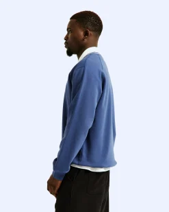 Midweight Terry Stripe Rib V-Neck