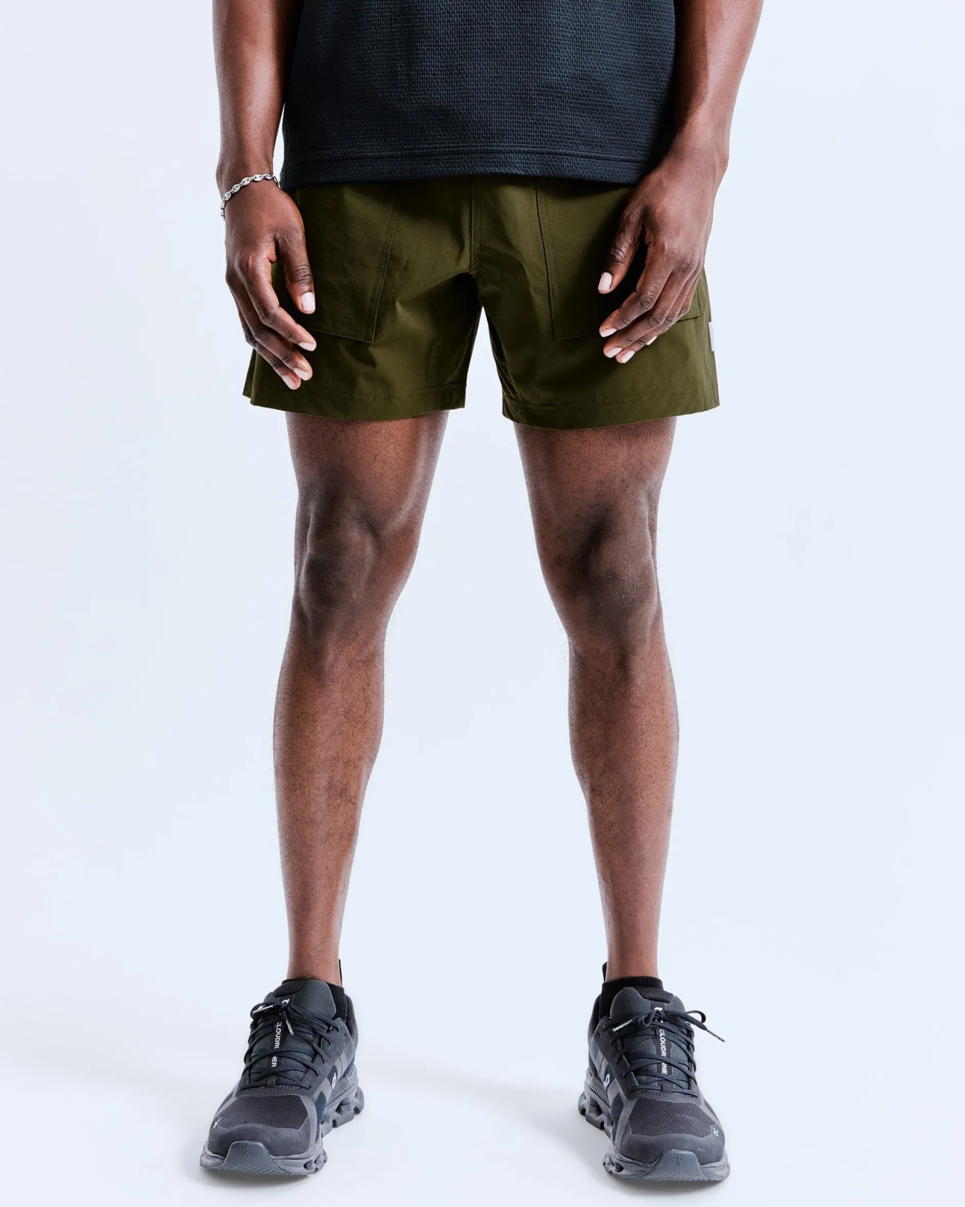 Stretch Nylon Utility Swim Short 6"